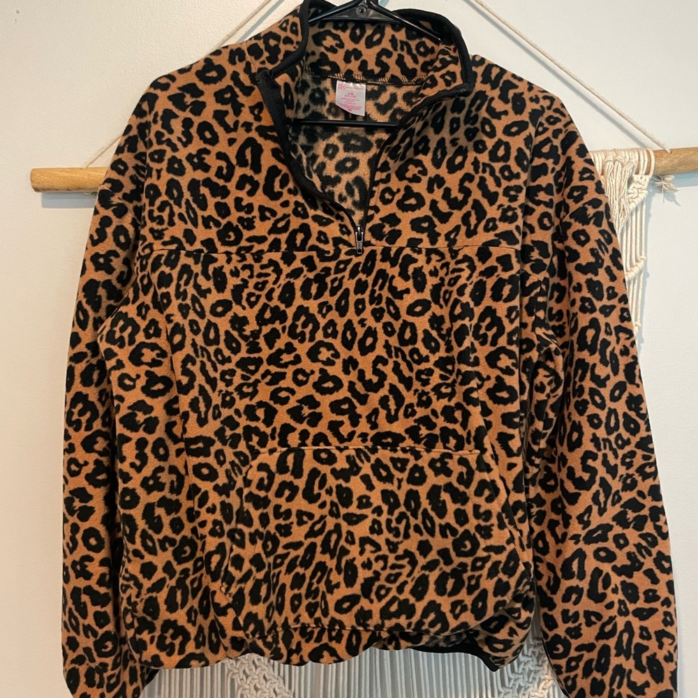 Leopard Fleece Zip Up
